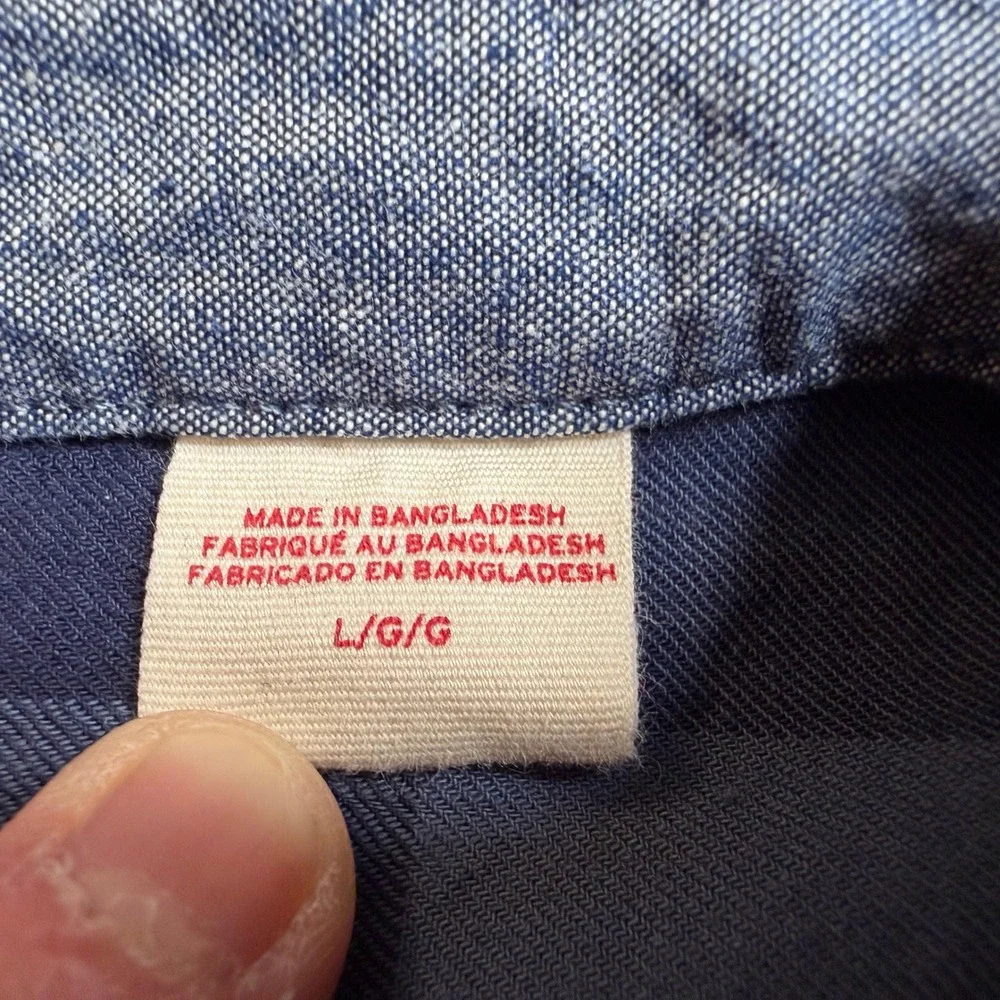 Levis Mens Large‎ Relaxed Fit Blue Buffalo Plaid Button Down Flannel Shirt
